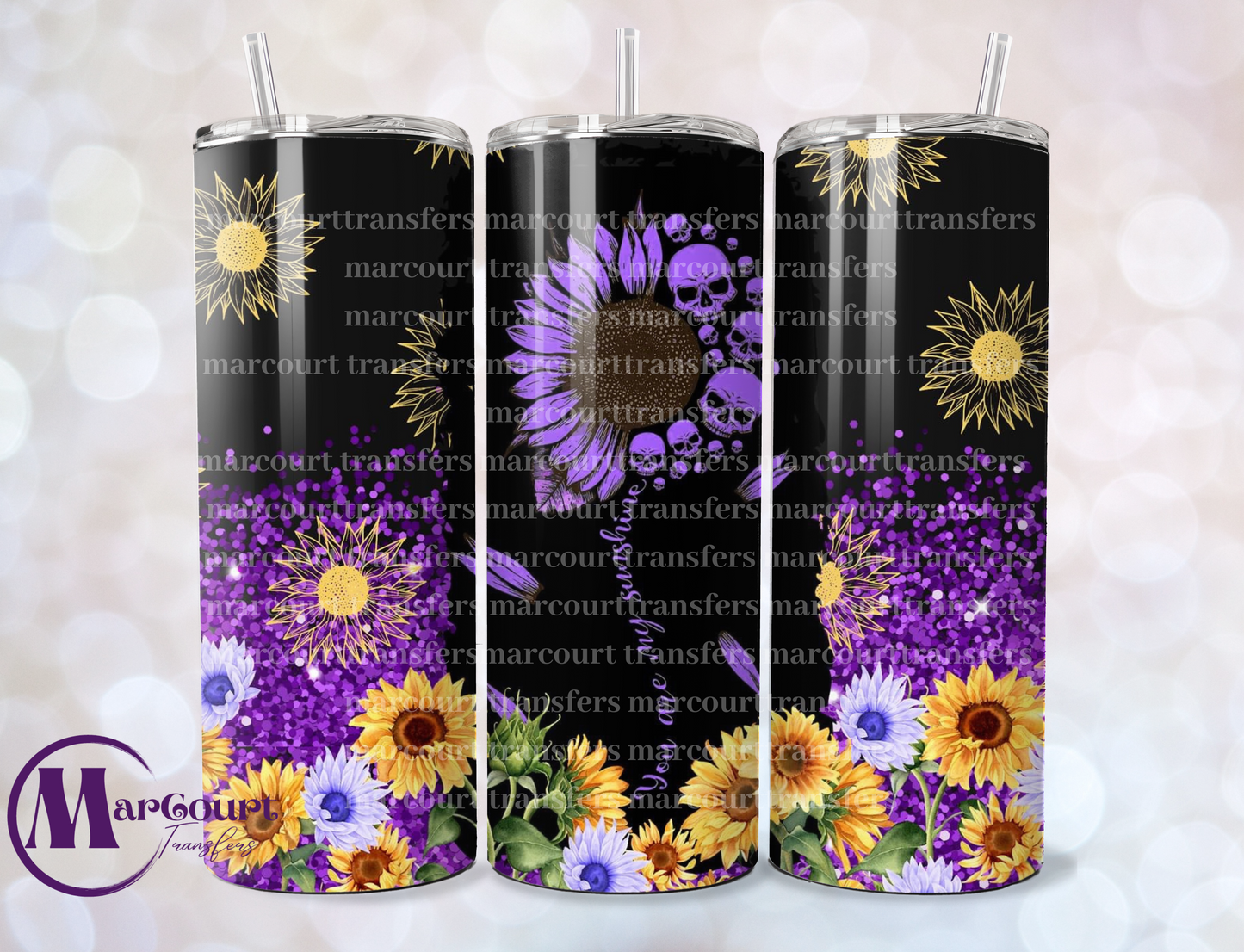 YOU ARE MY SUNSHINE SUNFLOWERS-SKINNY TUMBLER TRANSFER