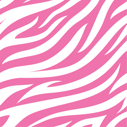 ZEBRA-PINK AND WHITE-VINYL PATTERN 12 X 12