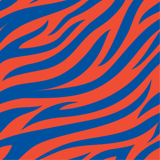 ZEBRA-RED AND BLUE-VINYL PATTERN 12 X 12