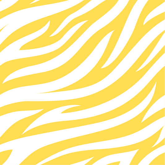 ZEBRA-YELLOW AND WHITE-VINYL PATTERN 12 X 12