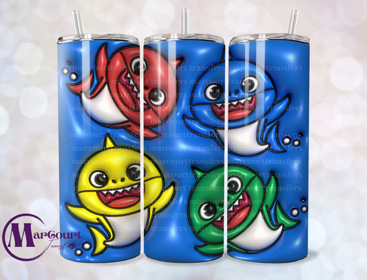 BABY SHARK INFLATED-SKINNY TUMBLER TRANSFER