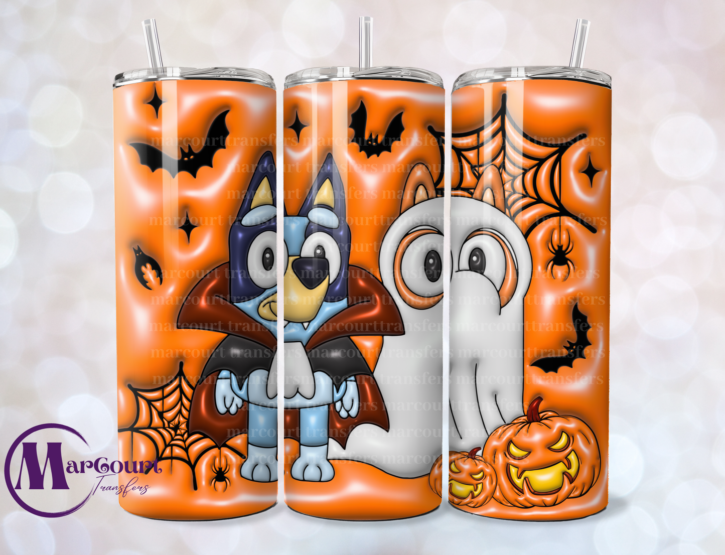 BLUEY HALLOWEEN INFLATED-SKINNY TUMBLER TRANSFER