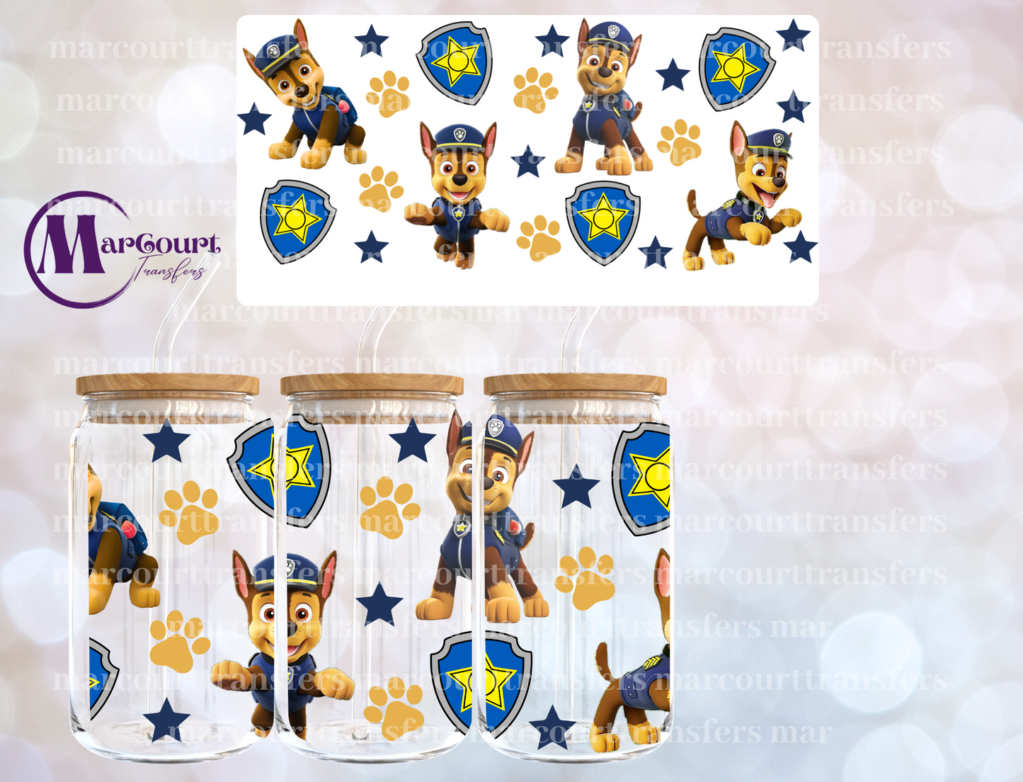 CHASE PAW PATROL-16 0Z-UV DTF CUP WRAP