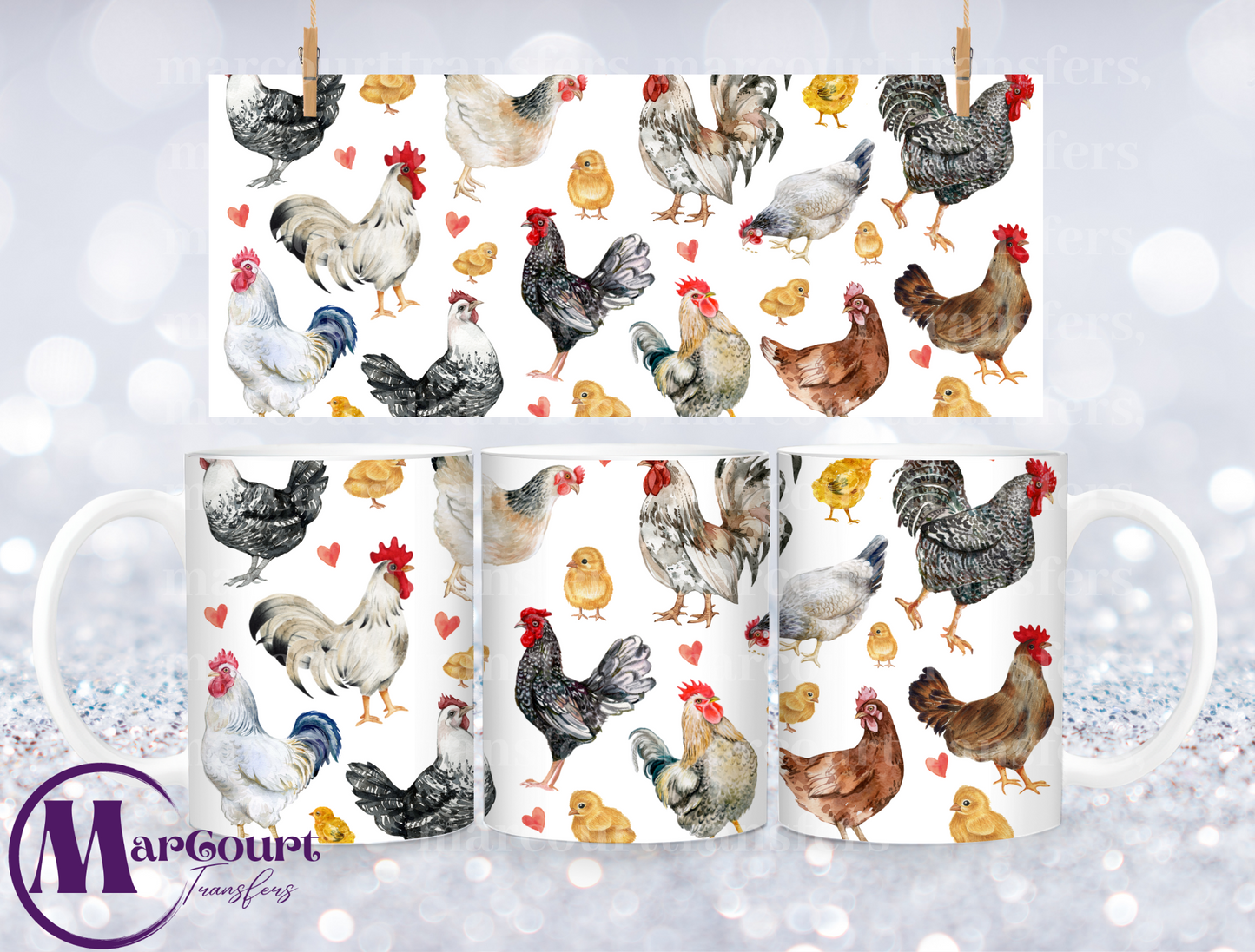 CHICKENS-MUG TRANSFER