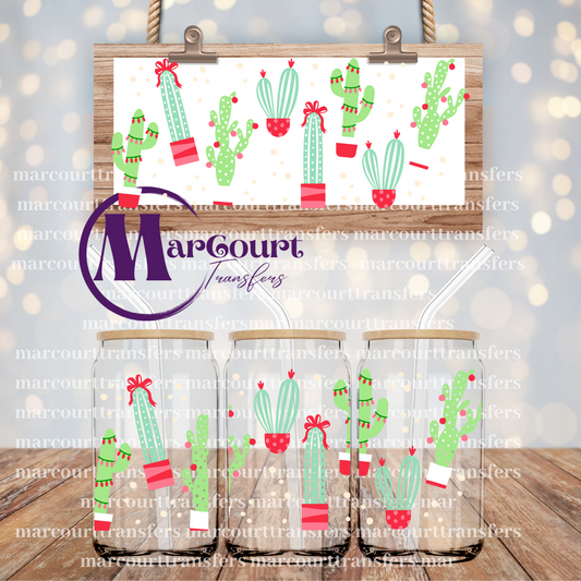 CHRISTMAS CACTUS-16 0Z-UV DTF CUP WRAP