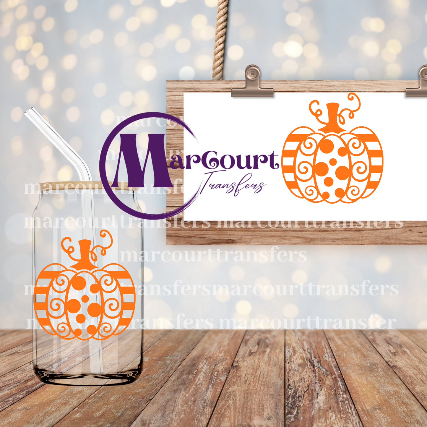 CUTE ORANGE PUMPKIN-DECAL-UV DTF CUP WRAP