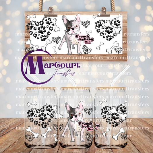 FRENCH BULLDOG MOM-16 0Z.-UV DTF CUP WRAP