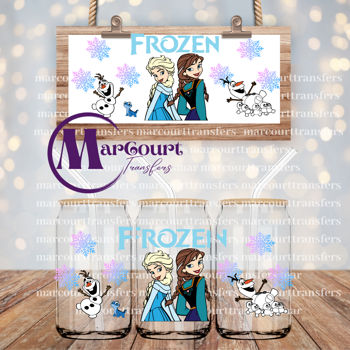 FROZEN-16 0Z-UV DTF CUP WRAP