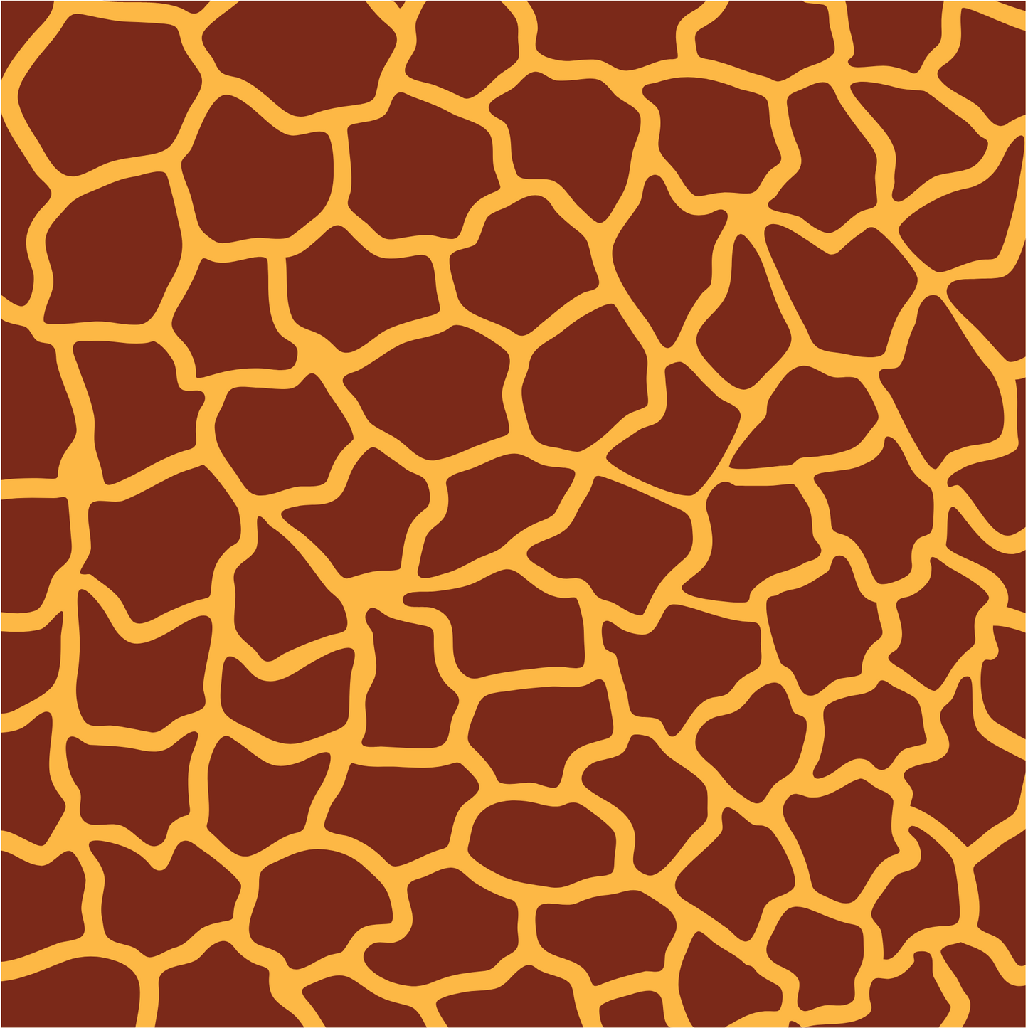 GIRAFFE-ORANGE AND BROWN-VINYL PATTERN 12 X 12