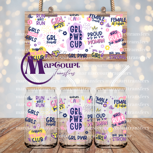 GIRL POWER-16 0Z-UV DTF CUP WRAP