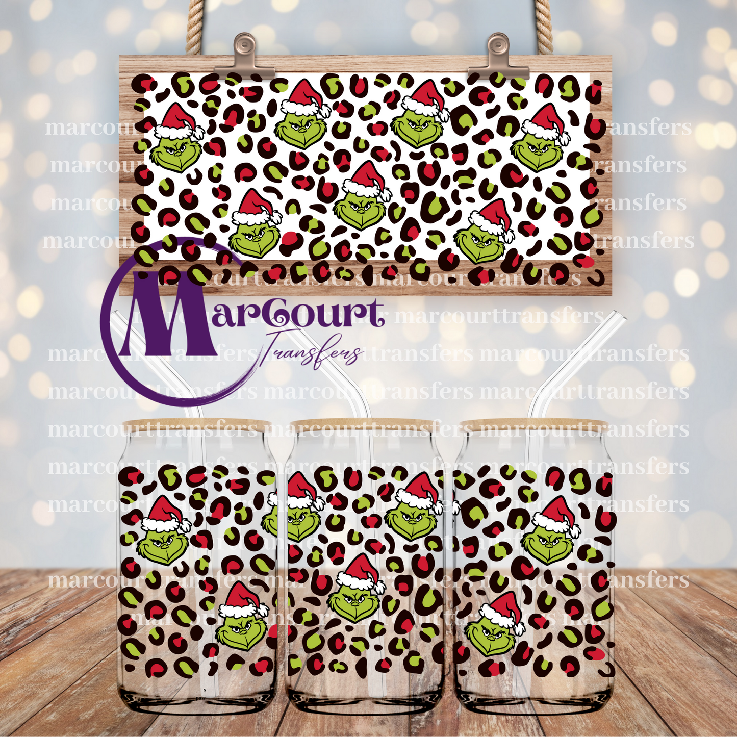 GRINCH LEOPARD-16 0Z-UV DTF CUP WRAP