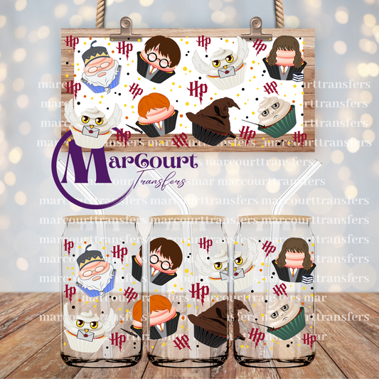 HARRY POTTER CUPCAKES-16 0Z-UV DTF CUP WRAP