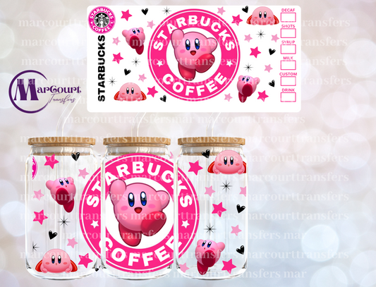 KIRBY STARBUCKS-16 0Z-UV DTF CUP WRAP