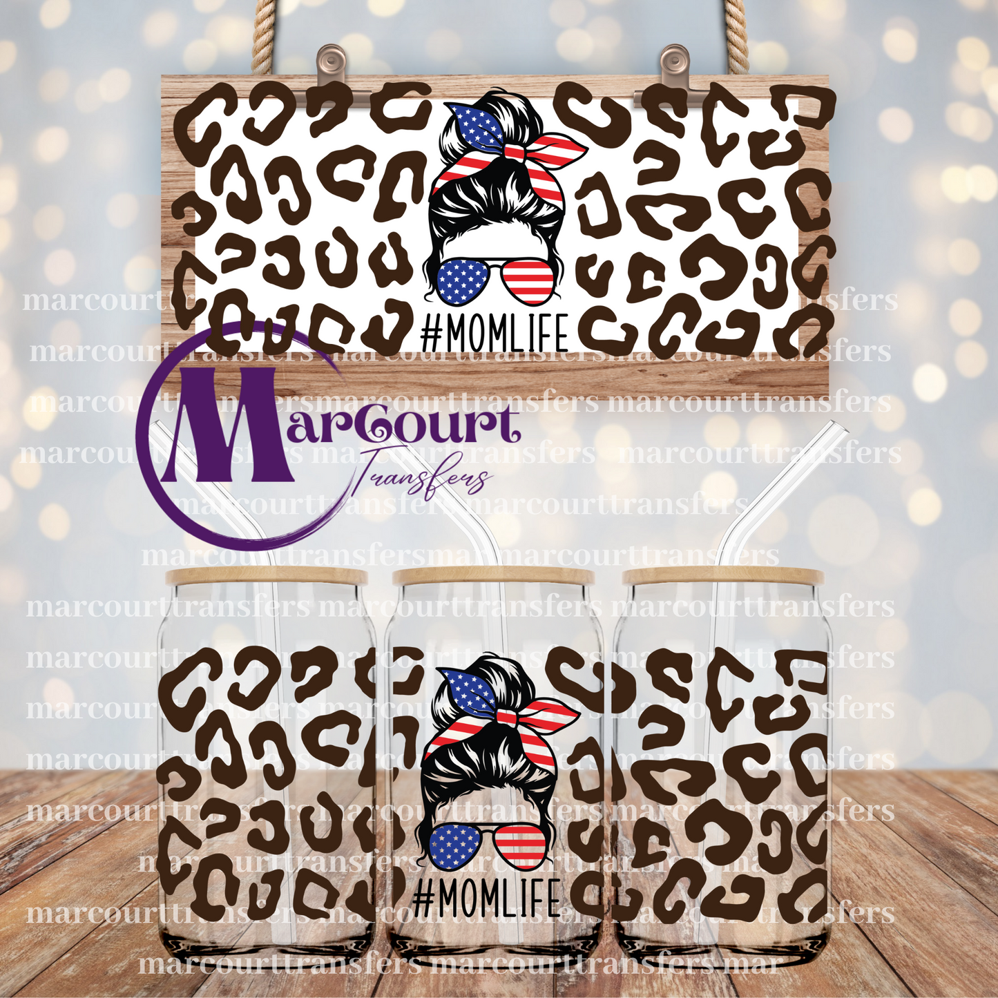 LEOPARD MAMA -16 0Z-UV DTF CUP WRAP