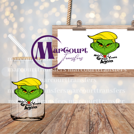 MAKE CHRISTMAS GREAT AGAIN TRUMP GRINCH-DECAL-UV DTF CUP WRAP