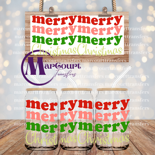 MERRY CHRISTMAS-16 0Z-UV DTF CUP WRAP