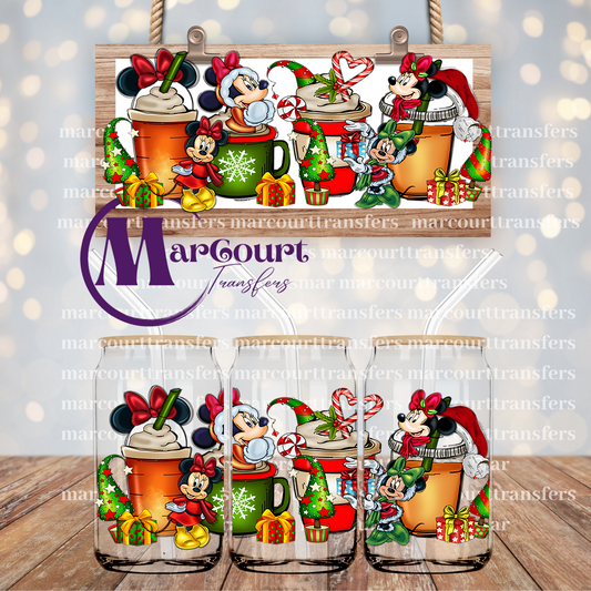 MINNIE CHRISTMAS DRINKS-16 0Z-UV DTF CUP WRAP