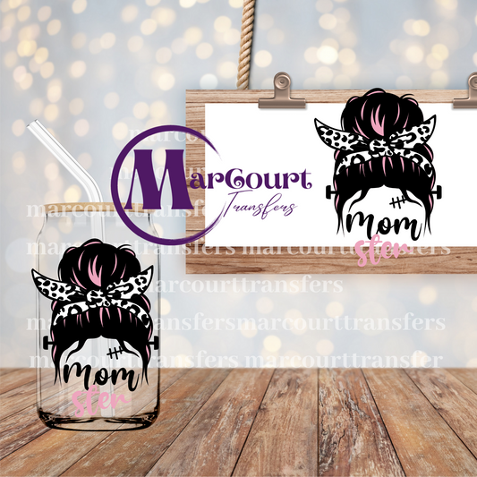 MOMSTER MESSY BUN-DECAL-UV DTF CUP WRAP