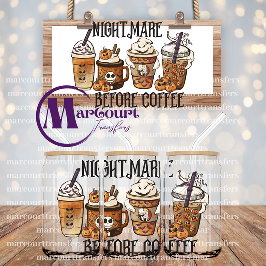 NIGHTMARE BEFORE COFFEE-16 0Z-UV DTF CUP WRAP