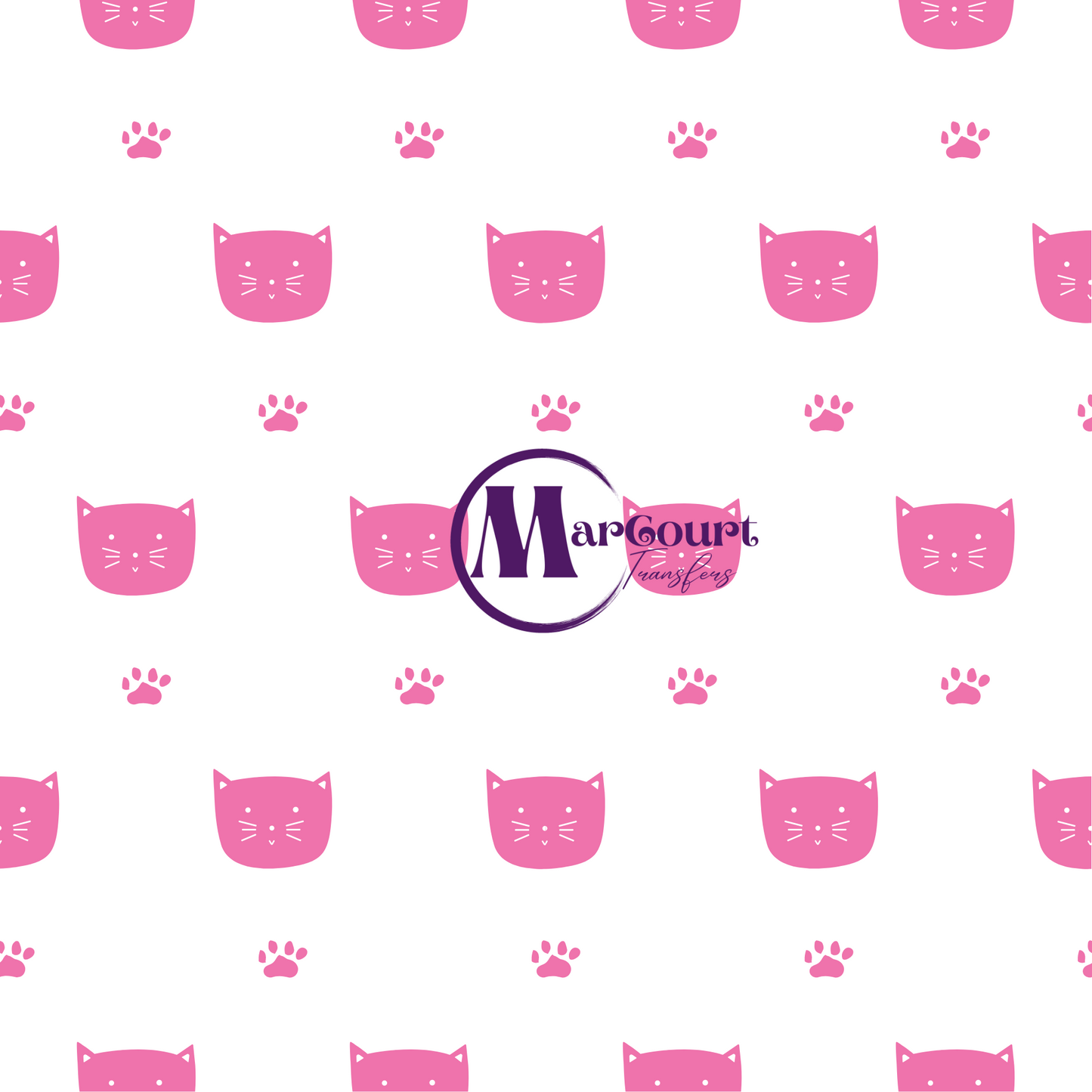 PINK KITTIES-VINYL PATTERN 12 X 12