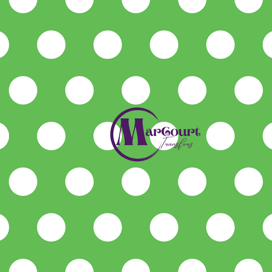 POLKA DOTS-GREEN AND WHITE-VINYL PATTERN 12 X 12