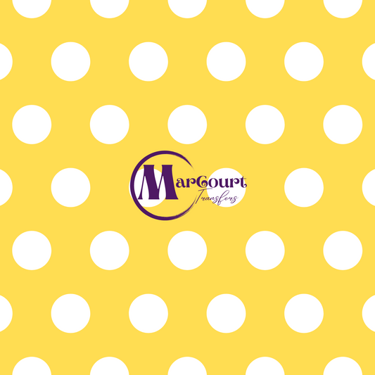 POLKA DOTS-YELLOW AND WHITE-VINYL PATTERN 12 X 12