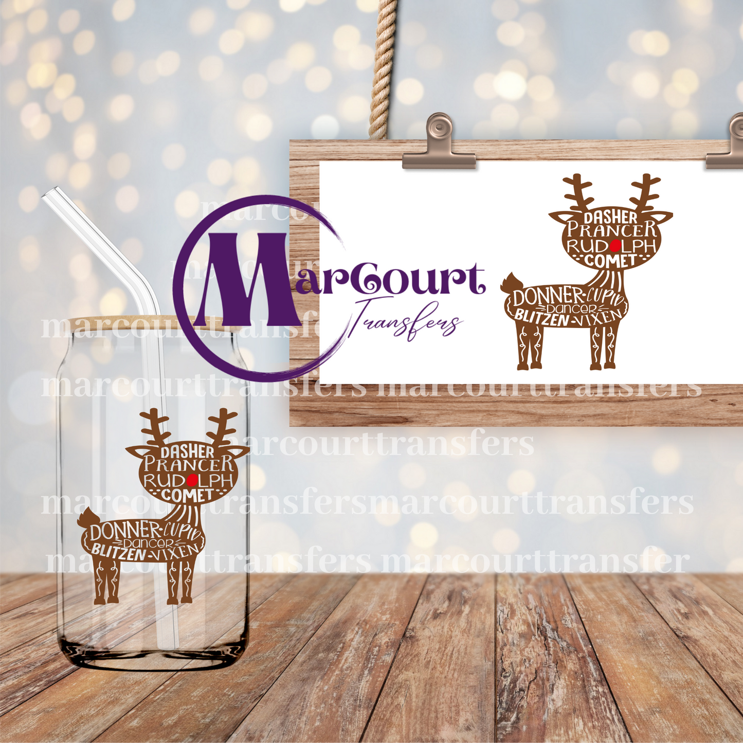 RUDOLPH-DECAL-UV DTF CUP WRAP