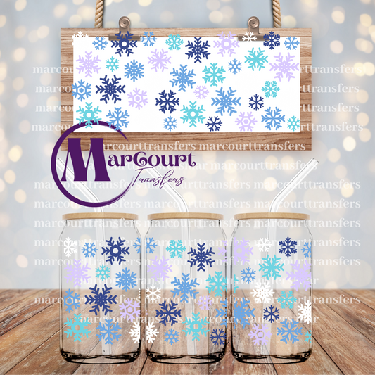 SNOWFLAKES-16 0Z-UV DTF CUP WRAP