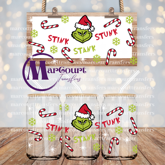 STINK STANK STUNK GRINCH-16 0Z-UV DTF CUP WRAP