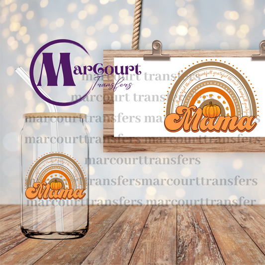 THANKFUL GRATEFUL BLESSED MAMA-DECAL-UV DTF CUP WRAP