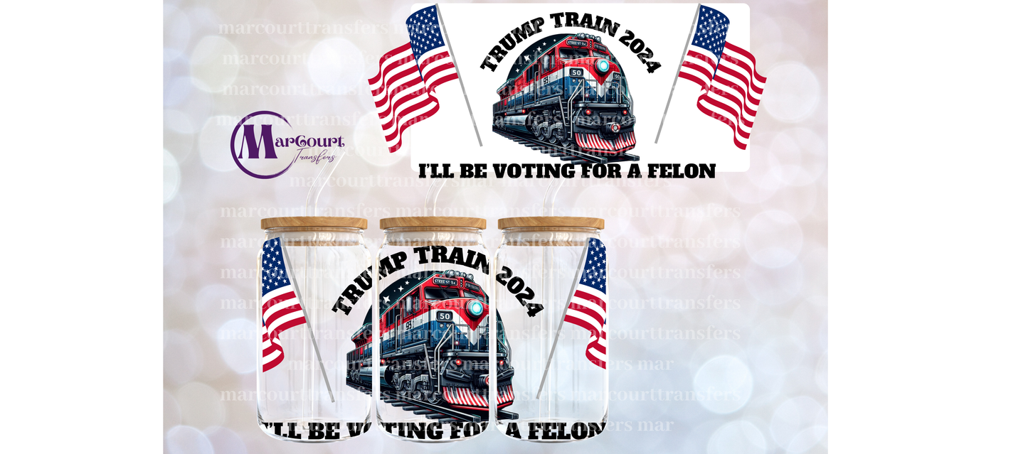 TRUMP TRAIN 2024-16 0Z-UV DTF CUP WRAP