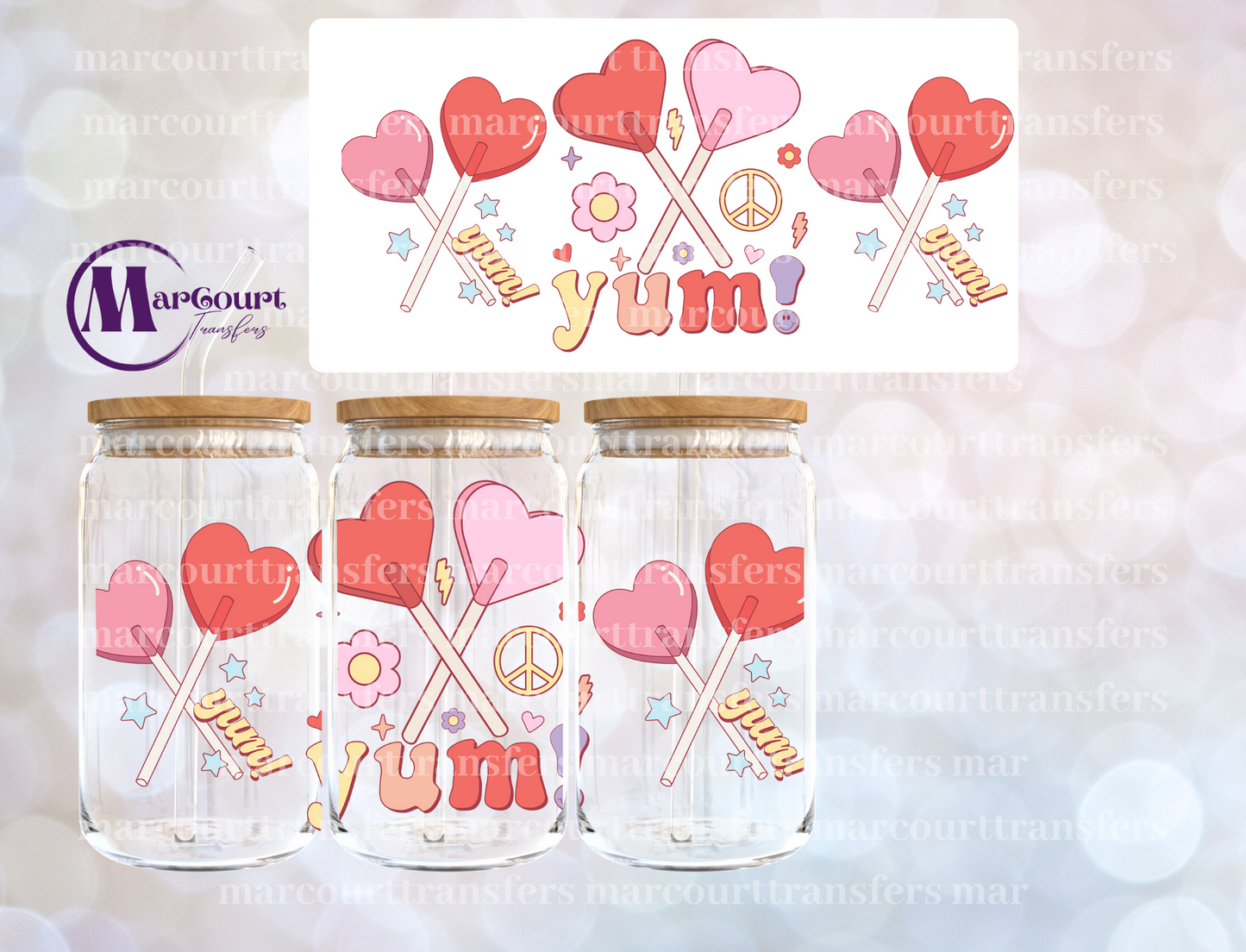 VALENTINE YUM-16 0Z-UV DTF CUP WRAP