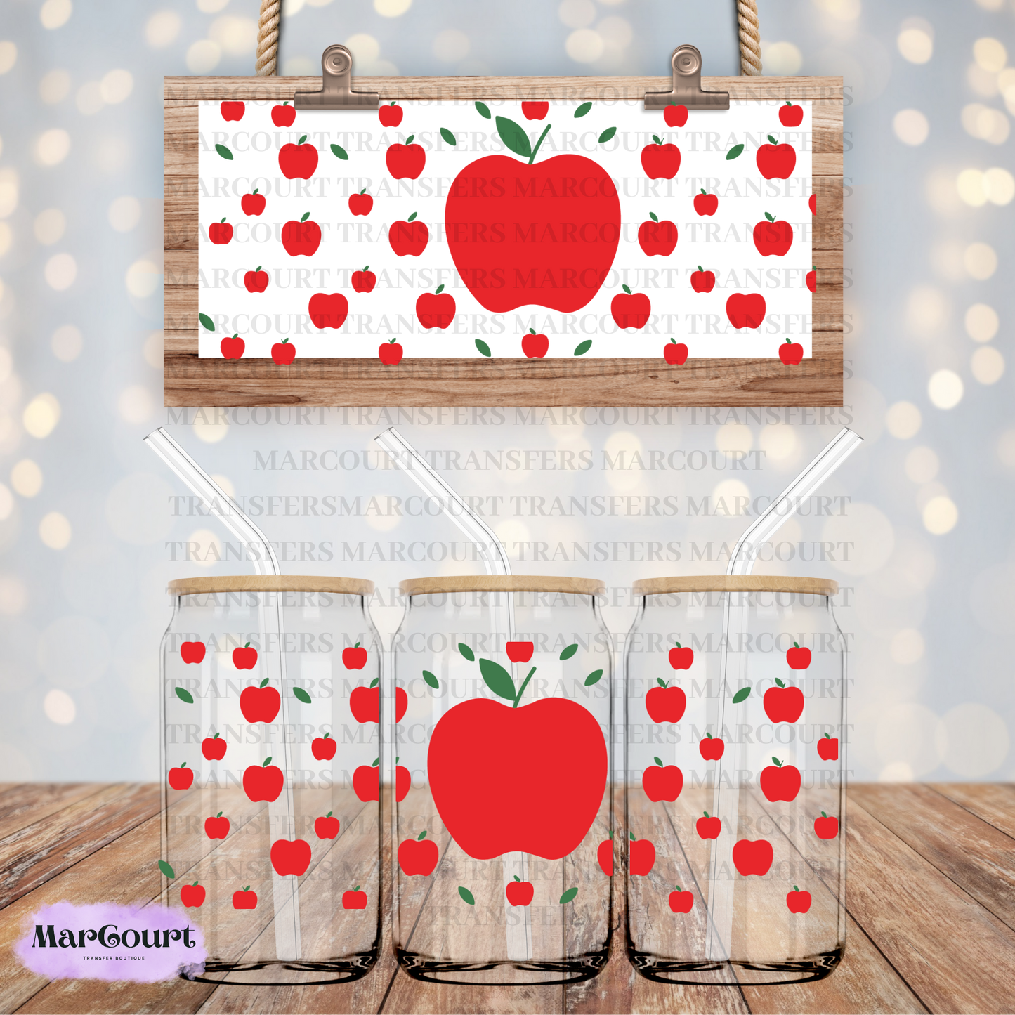 APPLES APPLES APPLES - 16 OZ UV DTF CUP WRAP *RTS