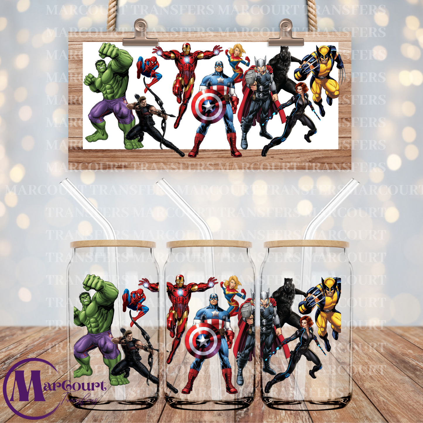 AVENGERS-16 0Z-UV DTF CUP WRAP