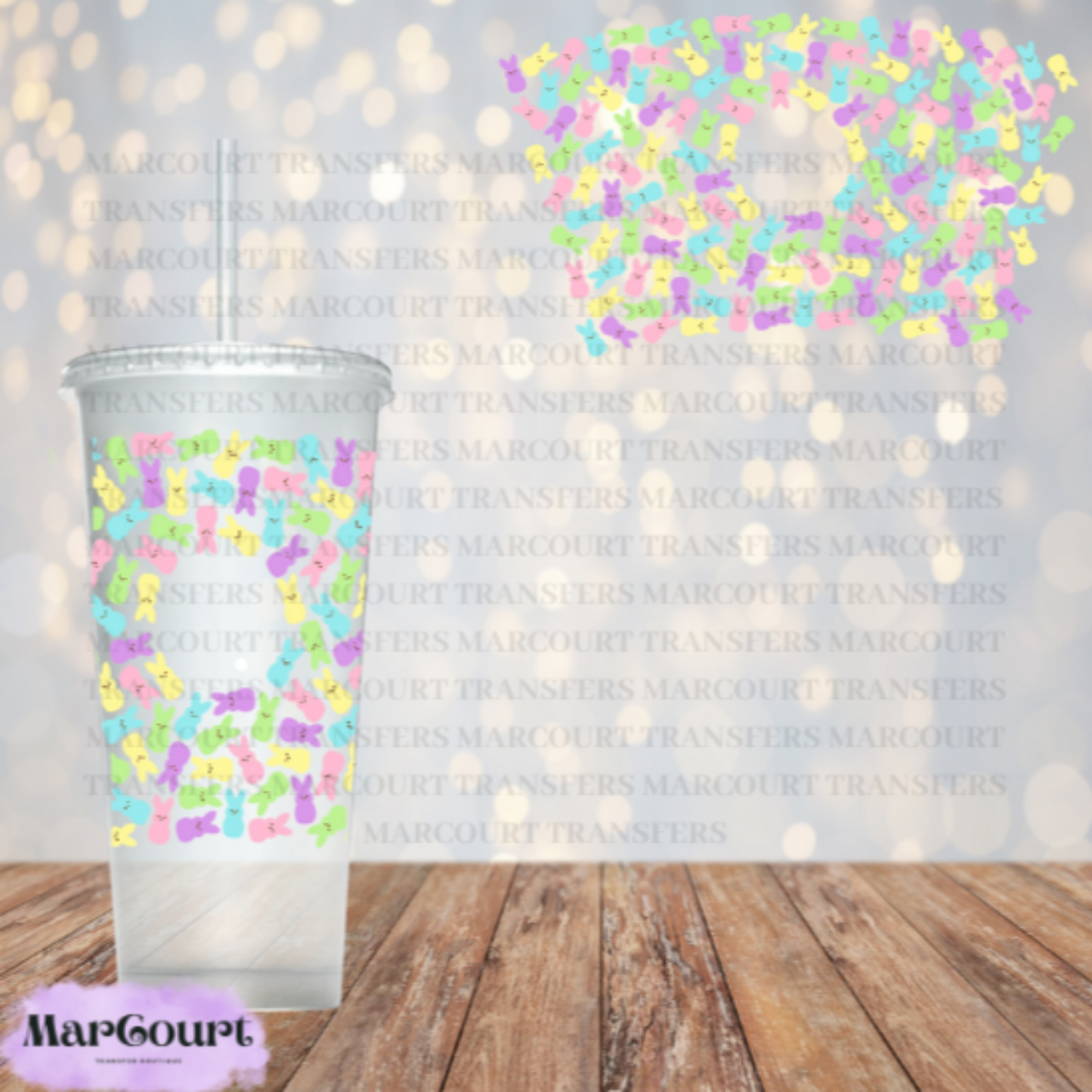 EASTER PEEPS-24 0Z VENTI COLD CUP -UV DTF CUP WRAP *rts