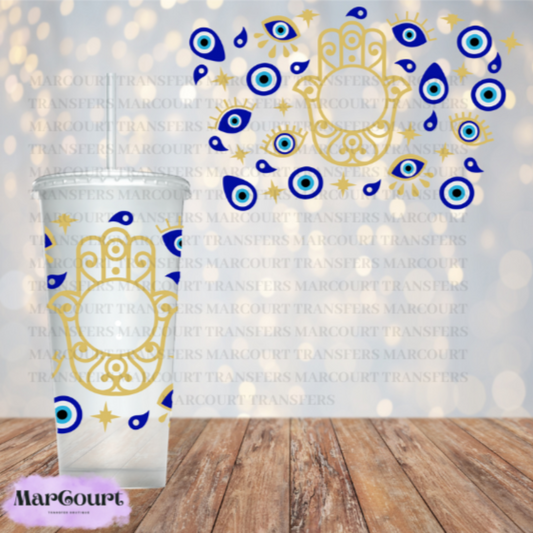 EVIL EYE-24 0Z VENTI COLD CUP -UV DTF CUP WRAP *rts