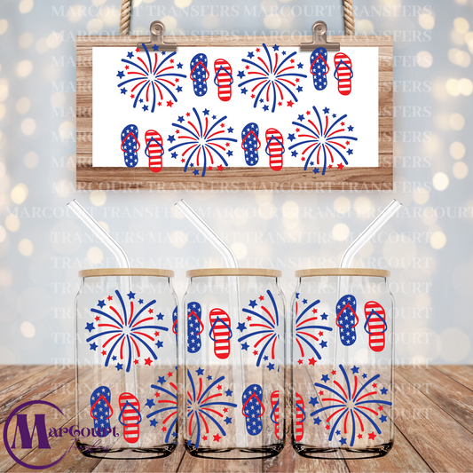 FLIP FLOP FIREWORKS-16 0Z.-UV DTF CUP WRAP