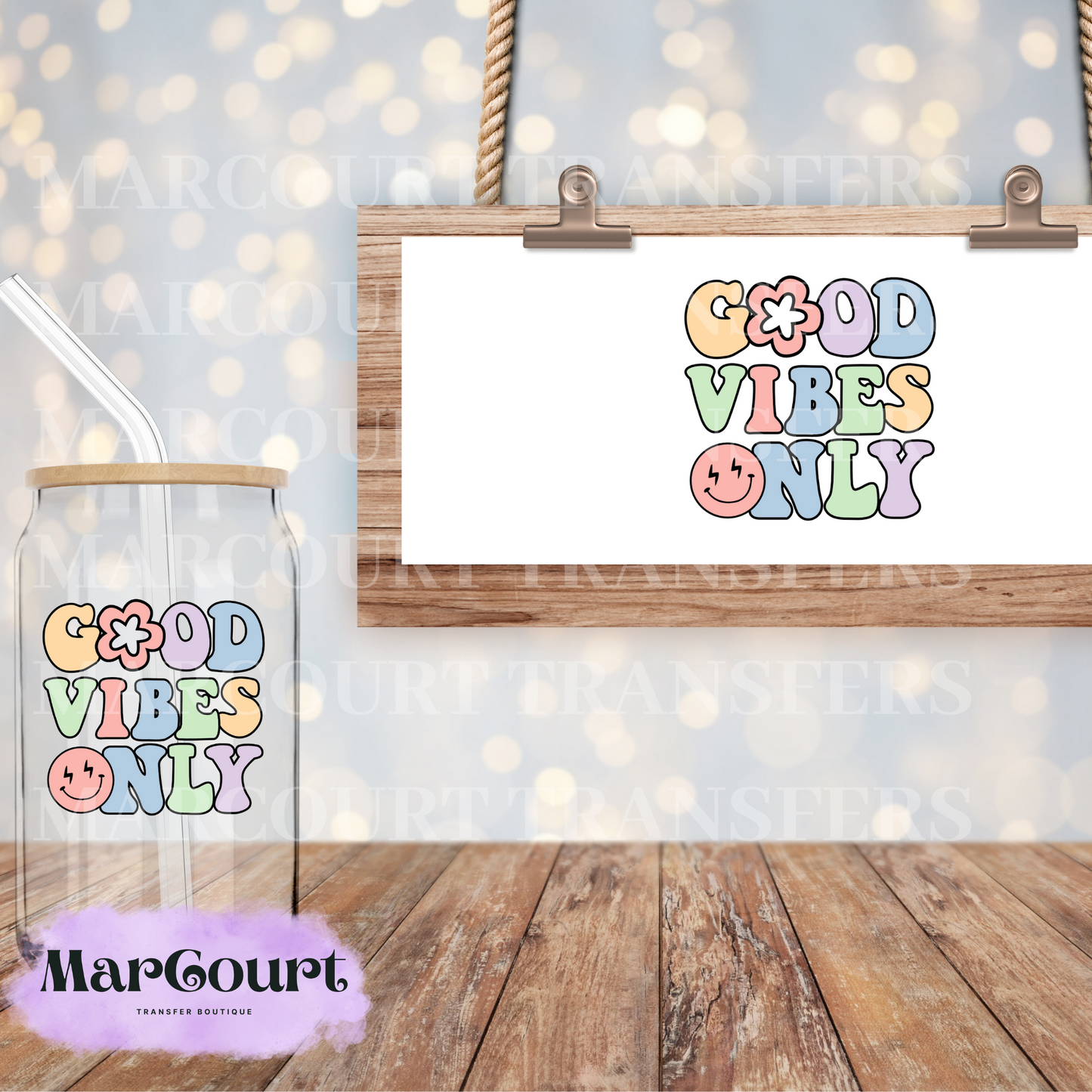 GOOD VIBES ONLY- DECAL-UV DTF CUP WRAP