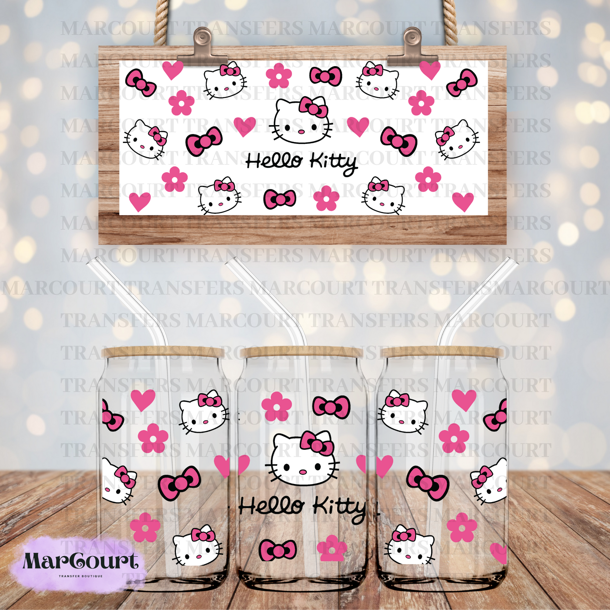 HELLO KITTY-16 0Z.-UV DTF CUP WRAP *rts