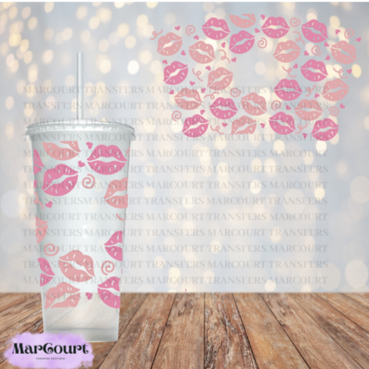 KISSES-24 0Z VENTI COLD CUP -UV DTF CUP WRAP *rts