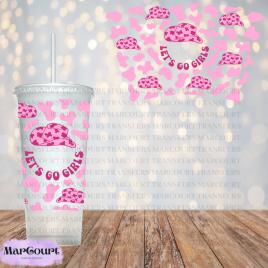 LETS GO GIRLS-24 0Z VENTI COLD CUP -UV DTF CUP WRAP *rts