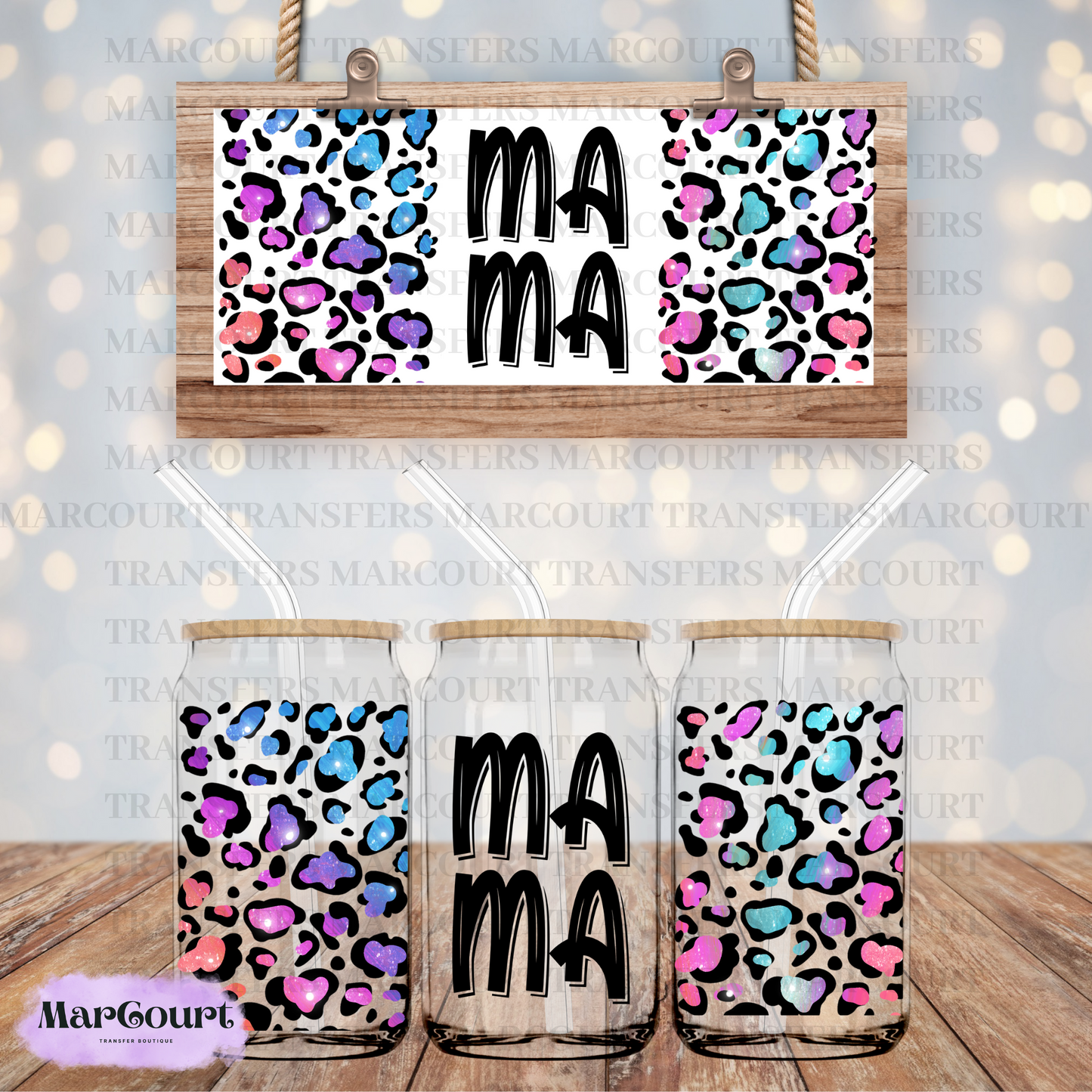 MAMA LEOPARD-16 0Z.-UV DTF CUP WRAP *rts