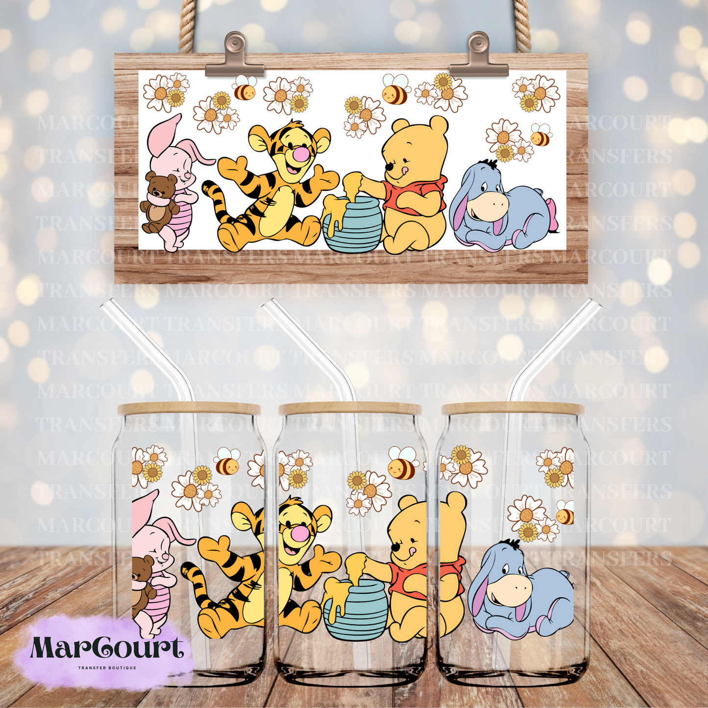 POOH BEAR AND FRIENDS-16 0Z-UV DTF CUP WRAP