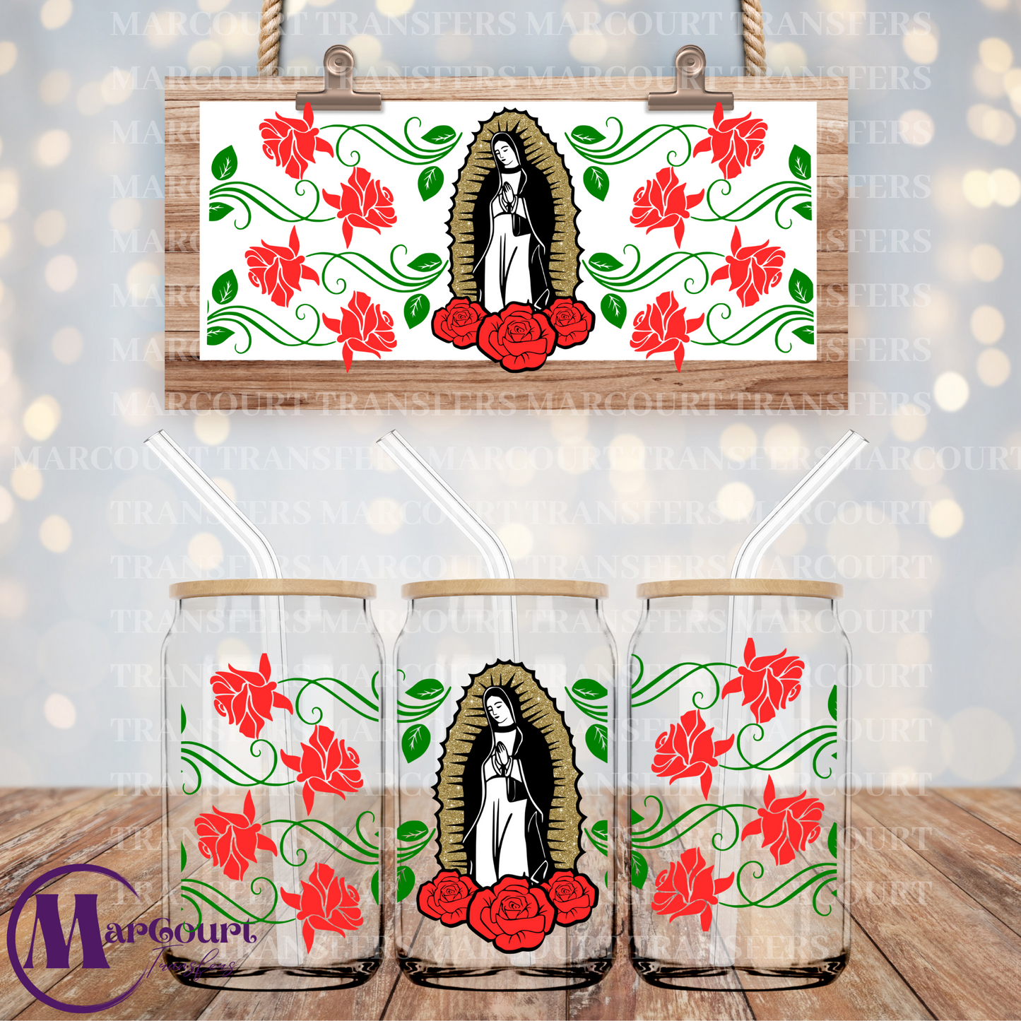 VIRGIN DE GUADALUPE -16 0Z.-UV DTF CUP WRAP