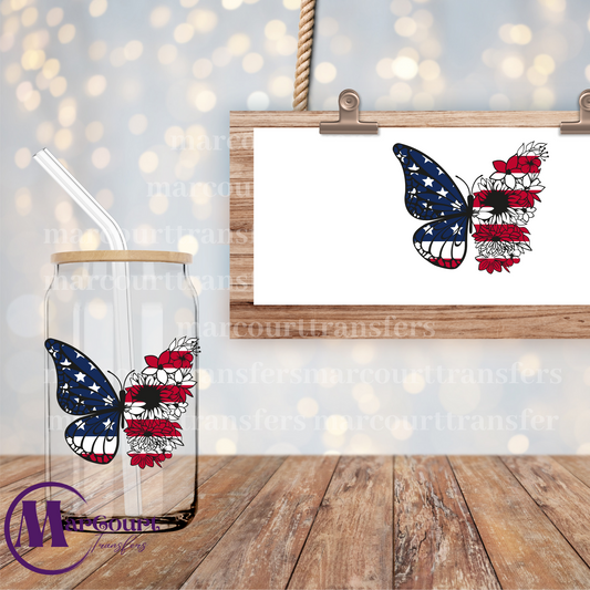 AMERICAN BUTTERFLY-DECAL-UV DTF CUP WRAP