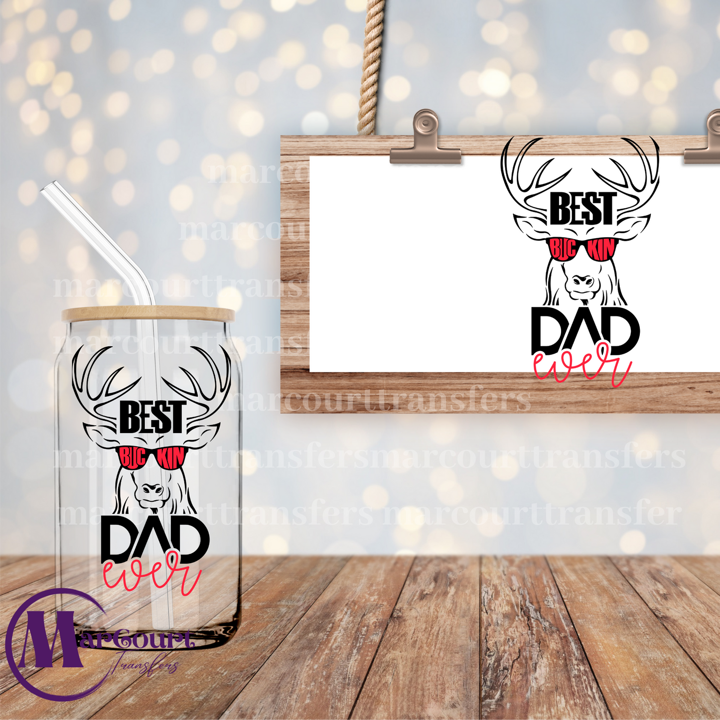 BEST BUCKIN DAD EVER - DECAL-UV DTF CUP WRAP