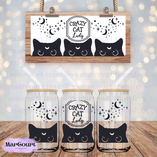 CRAZY CAT LADY-16 0Z-UV DTF CUP WRAP *rts