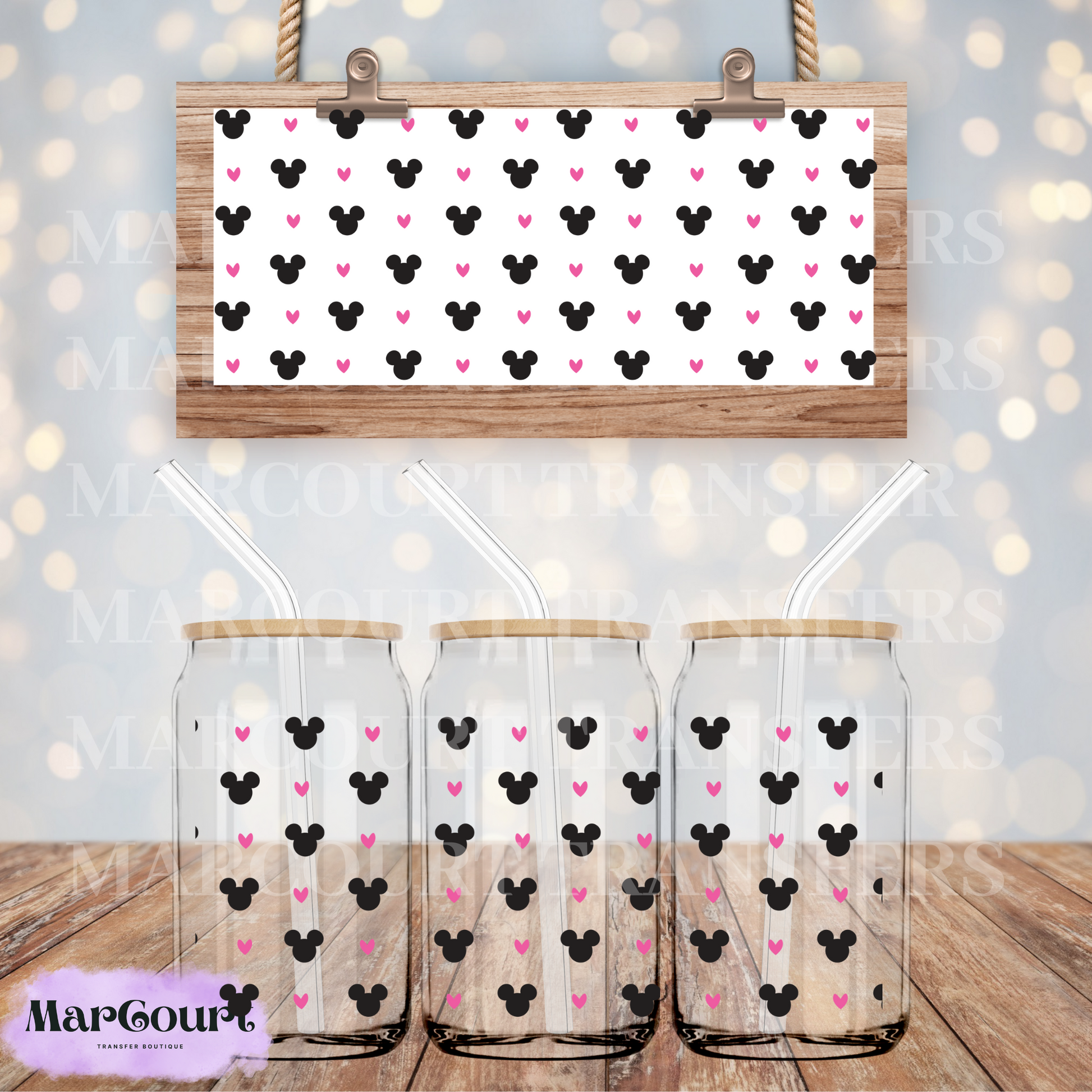 Disney Mickey & Minnie Mouse Cup Wrap, Ready to use Glass Cup Wrap