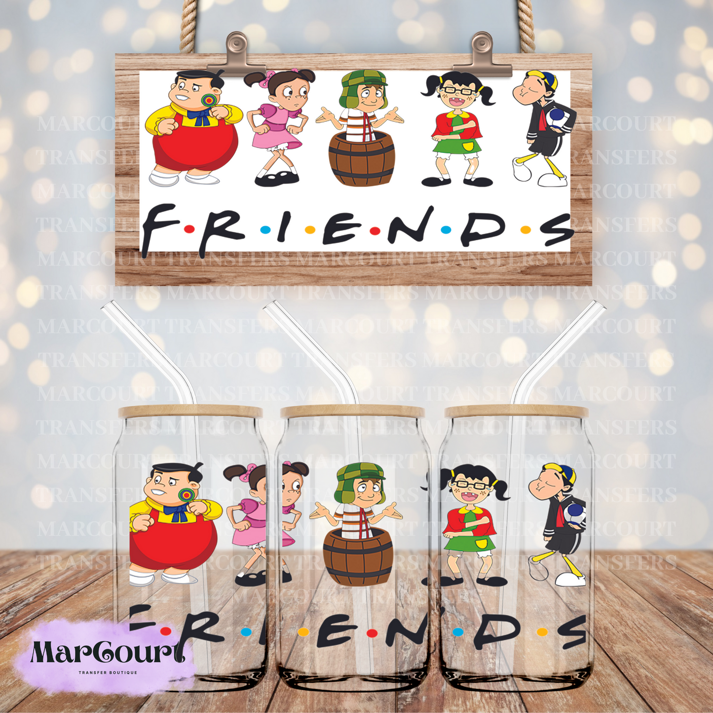 EL CHAVO FRIENDS-16 0Z.-UV DTF CUP WRAP