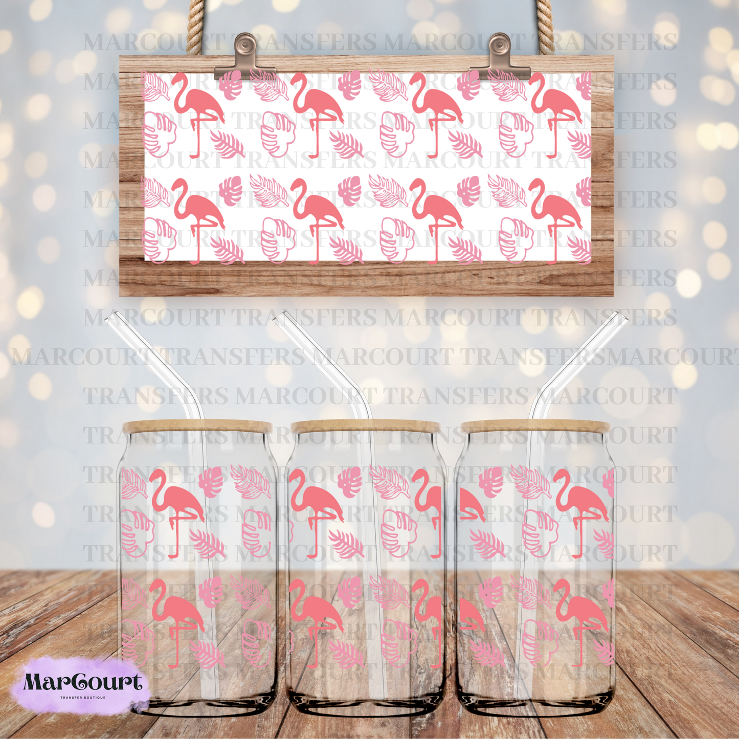 FLAMINGOS-16 OZ-UV DTF CUP WRAP *RTS